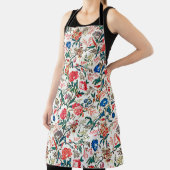  19e eeuws bloemenpatroon blauw groen rood schort (Insitu)