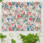  19e eeuws bloemenpatroon blauw groen rood theedoek (Gevouwen)