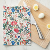  19e eeuws bloemenpatroon blauw groen rood theedoek (Quarter Fold)