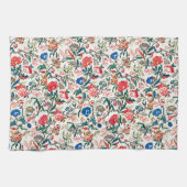  19e eeuws bloemenpatroon blauw groen rood theedoek (Horizontaal)