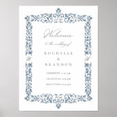 19e eeuwse Antiek  grens bruiloft welkom Poster (Voorkant)