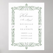 19e eeuwse Antiek  grens bruiloft welkom Poster (Voorkant)