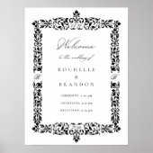 19e eeuwse Antiek  grens bruiloft welkom Poster (Voorkant)