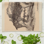 19e-eeuwse boerderij van varkens theedoek (Gevouwen)