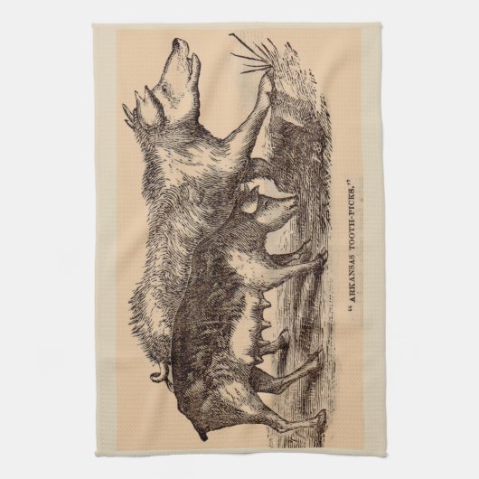 19e-eeuwse boerderij van varkens theedoek (Verticaal)