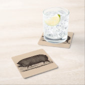 19e-eeuwse boerderijdierprint Berkshire zeug nr. 2 Kartonnen Onderzetters (Insitu)