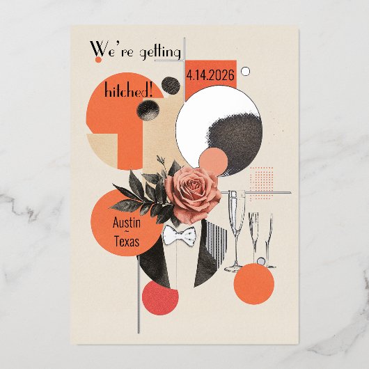 19e eeuwse bruiloft, Folie uitnodiging (Voorkant)