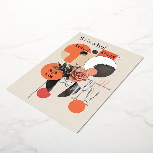 19e eeuwse bruiloft, Folie uitnodiging (Gedraaid)