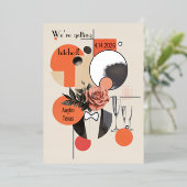 19e eeuwse bruiloft, Folie uitnodiging (Staand Voorkant)