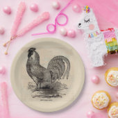 19e eeuwse dominique fowl papieren bordje (Feest)