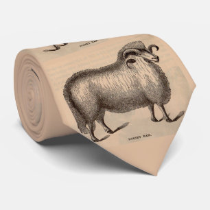 19e-eeuwse Dorset ram schapenprint Stropdas