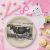 19e-eeuwse drukkerij Holstein bull print Papieren Bordje (Feest)