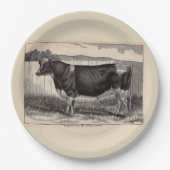19e-eeuwse drukkerij Holstein bull print Papieren Bordje (Voorkant)