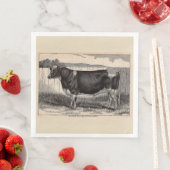 19e-eeuwse drukkerij Holstein bull Servet (Insitu)