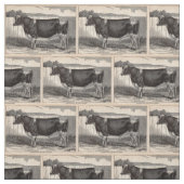 19e-eeuwse drukkerij Holstein bull Stof (Swatch)