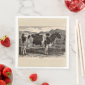 19e-eeuwse drukkerij Holstein-koe Servet (Insitu)