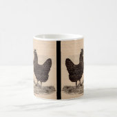 19e-eeuwse drukkerij Plymouth Rock hen en roster Koffiemok (Center)