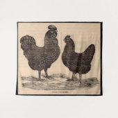 19e-eeuwse drukkerij Plymouth Rock hen en roster Wandkleed (Voorkant (horizontaal))