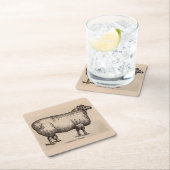 19e-eeuwse gedrukte Cotswold-schapen Kartonnen Onderzetters (Insitu)