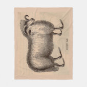 19e-eeuwse gedrukte Dorset ram Fleece Deken (Voorkant)