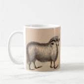 19e-eeuwse gedrukte Dorset ram Koffiemok (Links)
