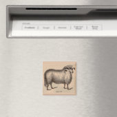 19e-eeuwse gedrukte Dorset ram Magneet (Insitu (Vaatwasser))