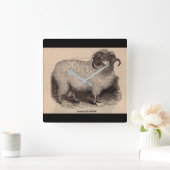 19e-eeuwse gedrukte hooglandschapen vierkante klok (Huis)