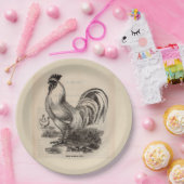 19e-eeuwse gedrukte witte Dorking Roster Papieren Bordje (Feest)