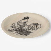 19e-eeuwse gedrukte witte Dorking Roster Papieren Bordje (Gekanteld)