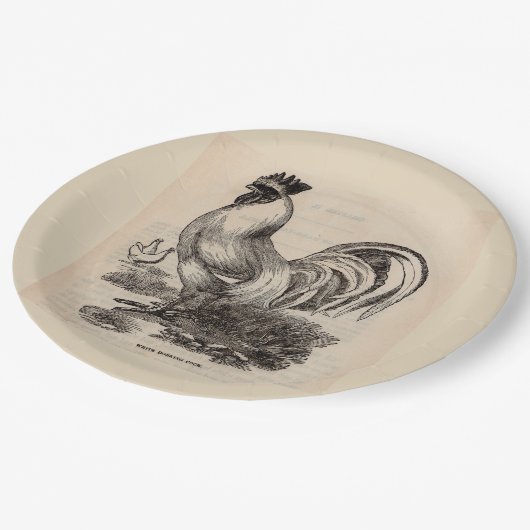 19e-eeuwse gedrukte witte Dorking Roster Papieren Bordje (Gekanteld)