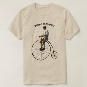 19e-eeuwse High Wheel Fiets met Rider T-shirt