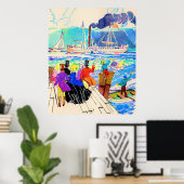 19e eeuwse jachtracefoto poster (Thuiskantoor)