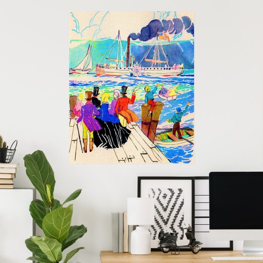 19e eeuwse jachtracefoto poster (Thuiskantoor)