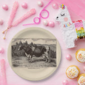 19e-eeuwse krant Holstein heifer Papieren Bordje (Feest)