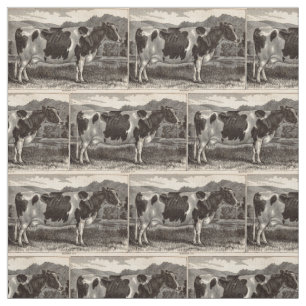 19e-eeuwse krant Holstein heifer Stof