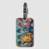 19e-eeuwse mensen gebruiken smartphones bagagelabel (Voorkant (verticaal))