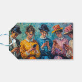 19e-eeuwse mensen gebruiken smartphones cadeaulabel (Achterkant Horizontaal)