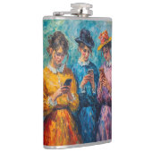 19e-eeuwse mensen gebruiken smartphones heupfles (Rechts)