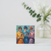 19e-eeuwse mensen gebruiken smartphones informatiekaartje (Staand voorkant)