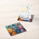 19e-eeuwse mensen gebruiken smartphones kartonnen onderzetters (Insitu)