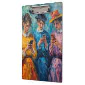 19e-eeuwse mensen gebruiken smartphones klembord (Links)