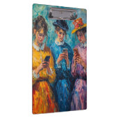 19e-eeuwse mensen gebruiken smartphones klembord (Rechts)