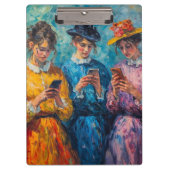 19e-eeuwse mensen gebruiken smartphones klembord (Voorkant)