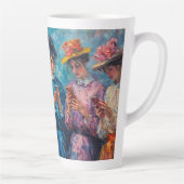 19e-eeuwse mensen gebruiken smartphones latte mok (Rechts)