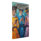 19e-eeuwse mensen gebruiken smartphones mini klembord (Schuin)