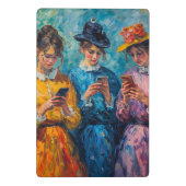 19e-eeuwse mensen gebruiken smartphones mini klembord (Achterkant)