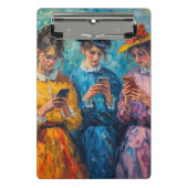 19e-eeuwse mensen gebruiken smartphones mini klembord (Voorkant)