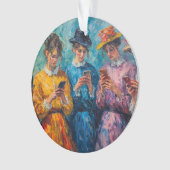 19e-eeuwse mensen gebruiken smartphones ornament (voorkant)