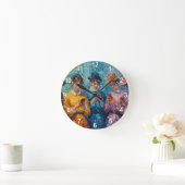 19e-eeuwse mensen gebruiken smartphones ronde klok (Huis)