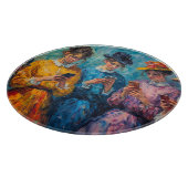 19e-eeuwse mensen gebruiken smartphones snijplank (Hoek)